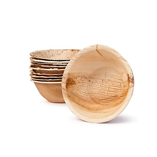 6cm Mini Palm Leaf Round Dip Bowls